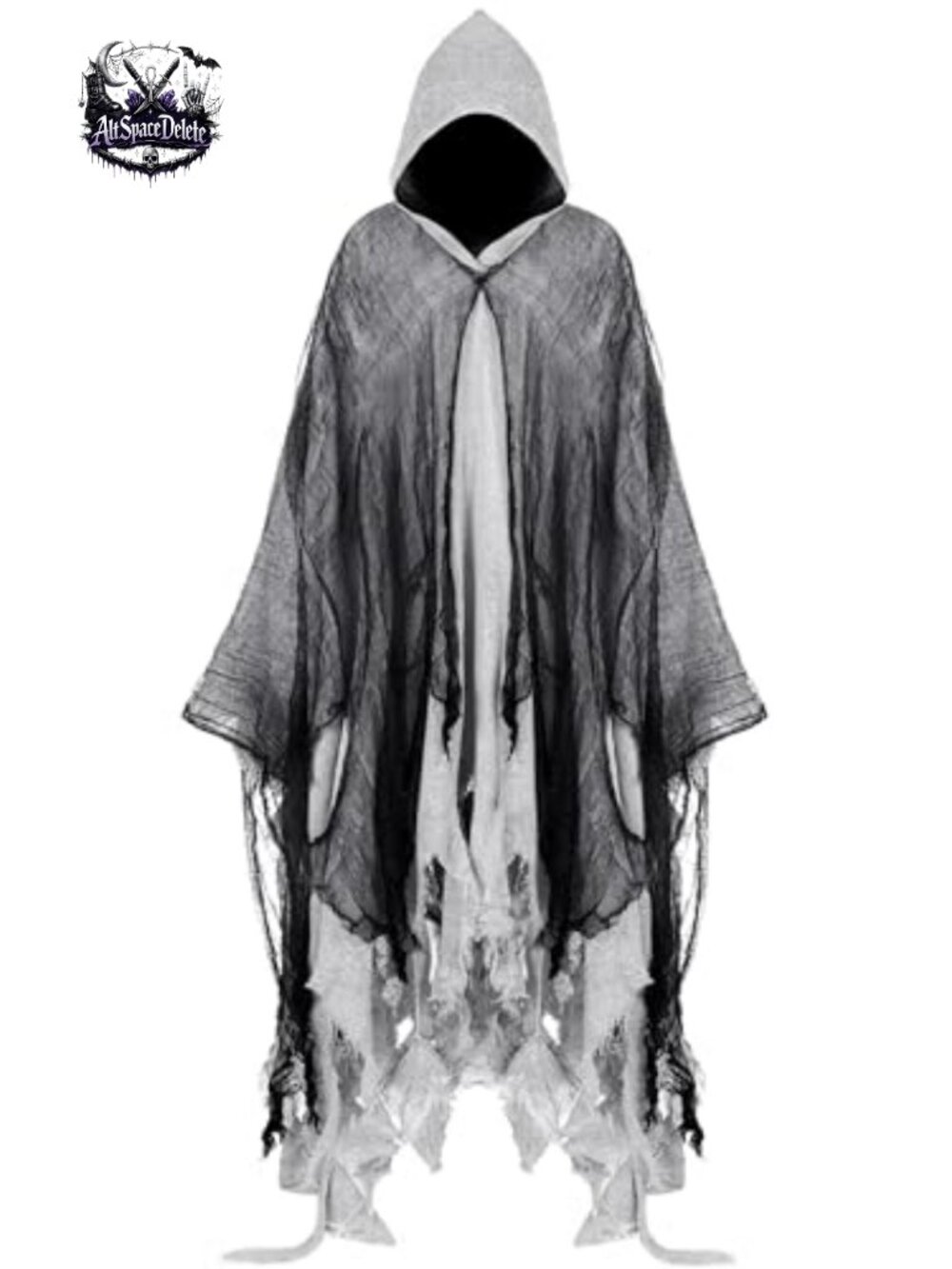 Grim Reaper Hooded Cloak Cape Halloween Costume Cosplay Linen